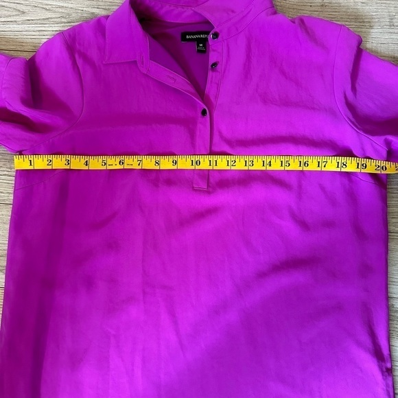 BANANA Republic Bright Bold Pink Shirt Dress - Picture 5 of 9